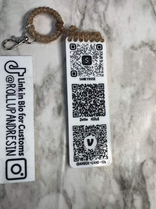 Double Sided QR Code Keychain